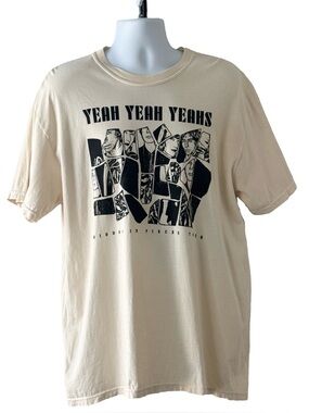 Men’s Beige Yeah Yeah Yeahs Concert Hidden in Pieces Graphic Tee